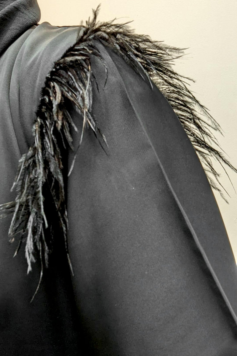 Black Feather Detailed Abaya