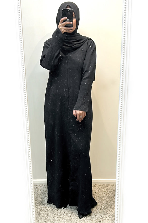 Crinkle Sparkle Black Abaya