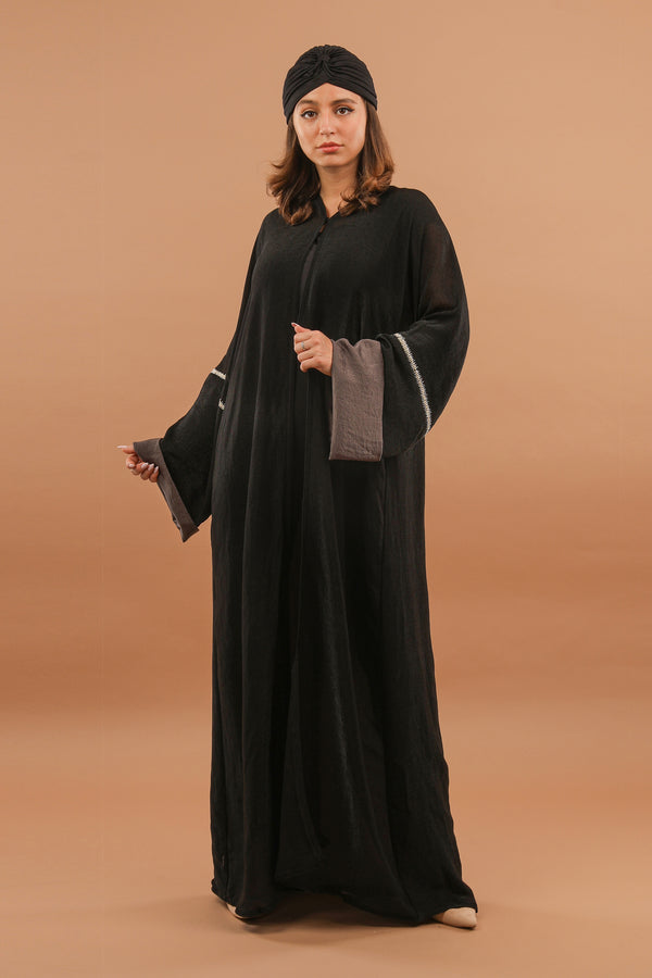 Back Cross Over Crystal Abaya