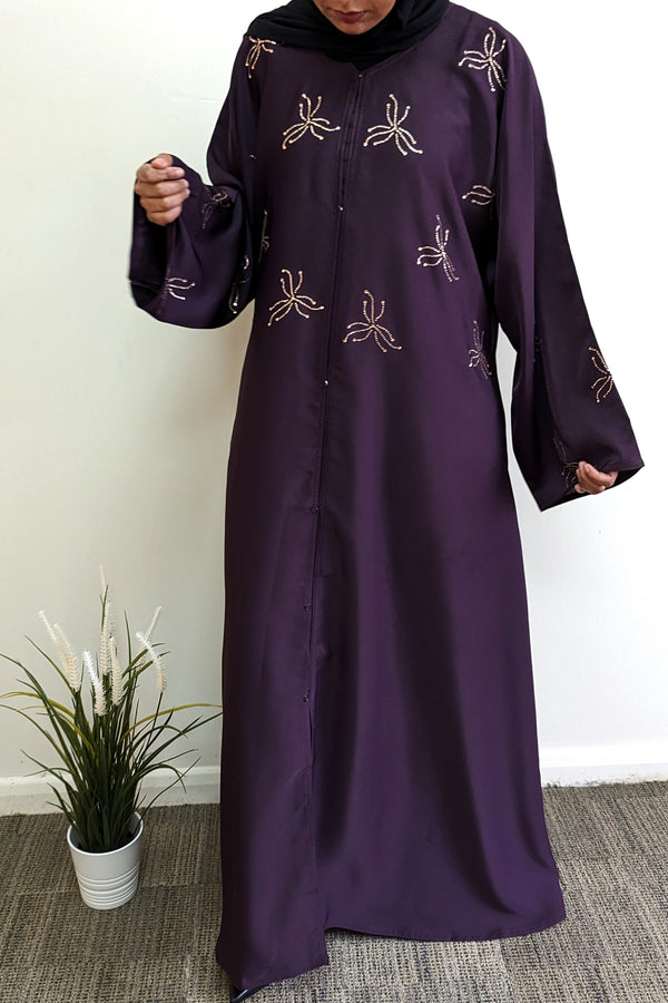 Purple Diamante Abaya