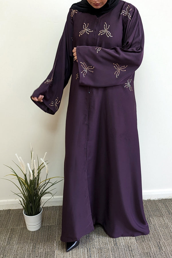 Purple Diamante Abaya