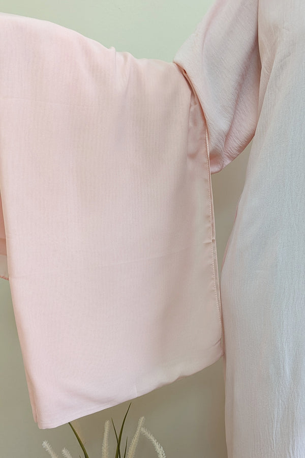 Baby Pink Zip-Up Hood Abaya
