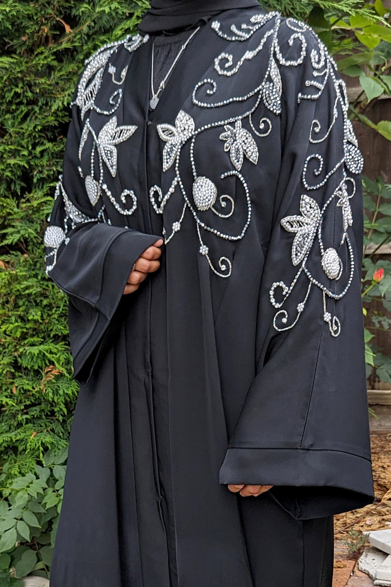 Black with Pearl Detail Abaya