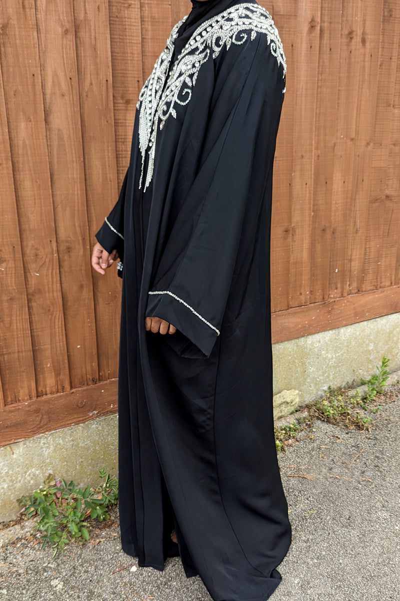 Black with Silver Tassel Beadwork