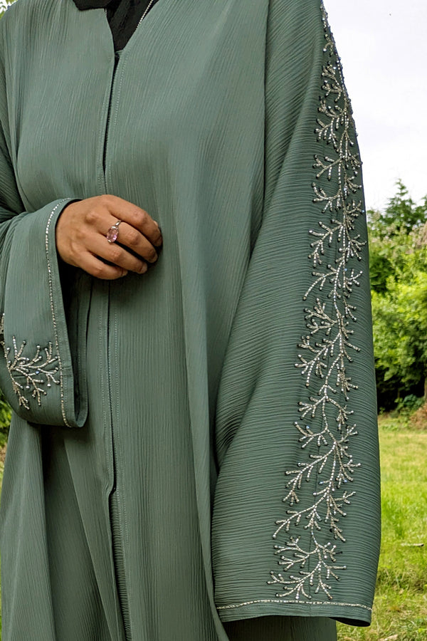 Jade with Beaded Sleeve Details