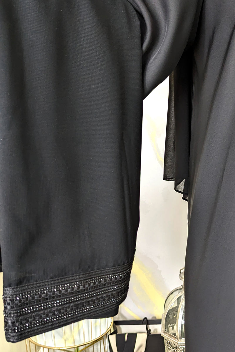 Black on Black Detail Abaya