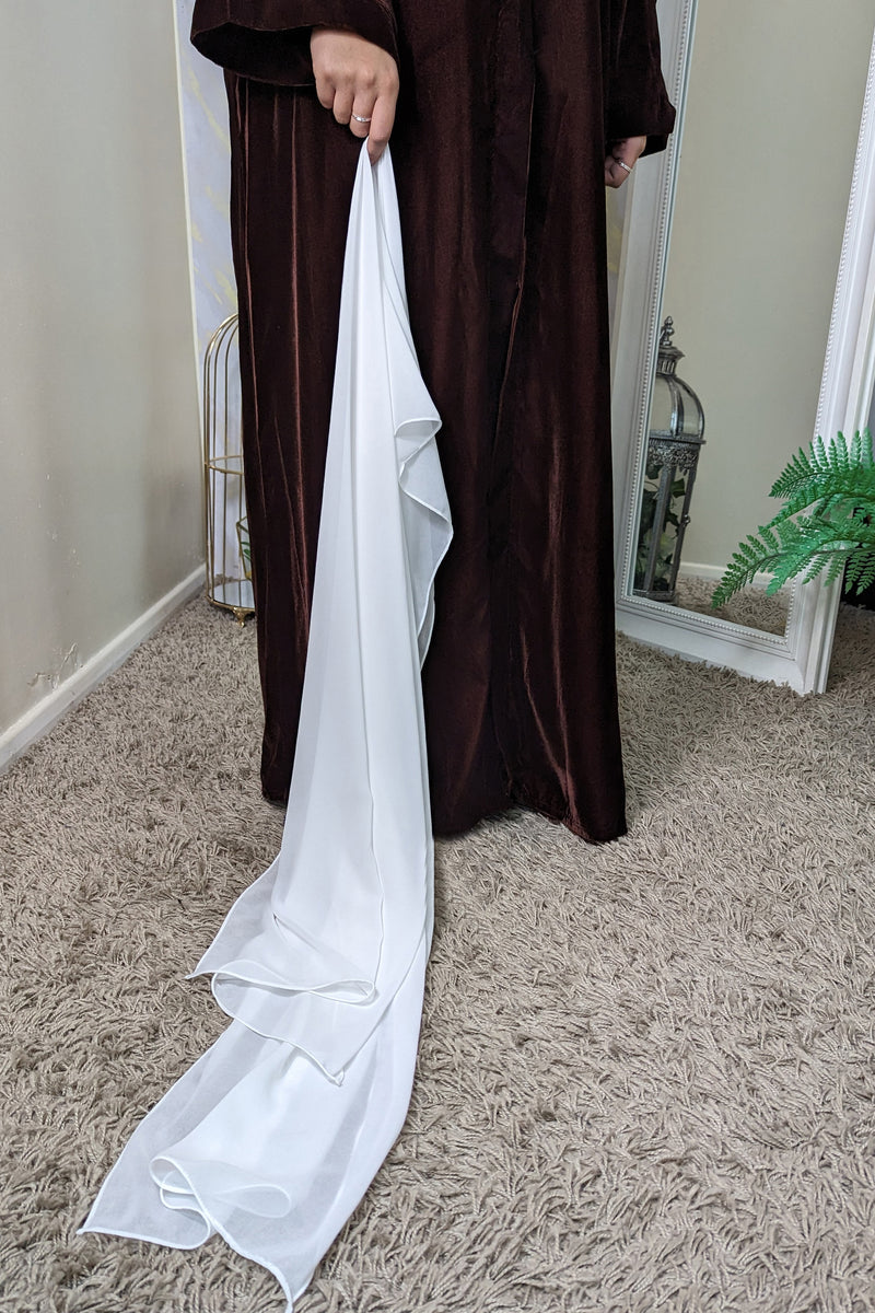 Brown Velvet Silver Branch Abaya