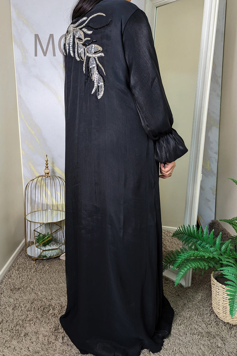 Black Shimmer Gem Abaya