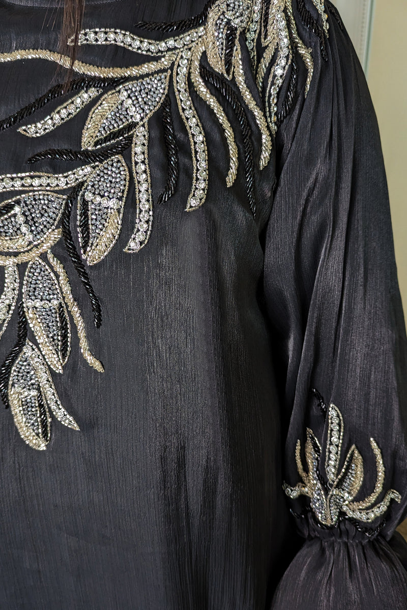 Black Shimmer Gem Abaya