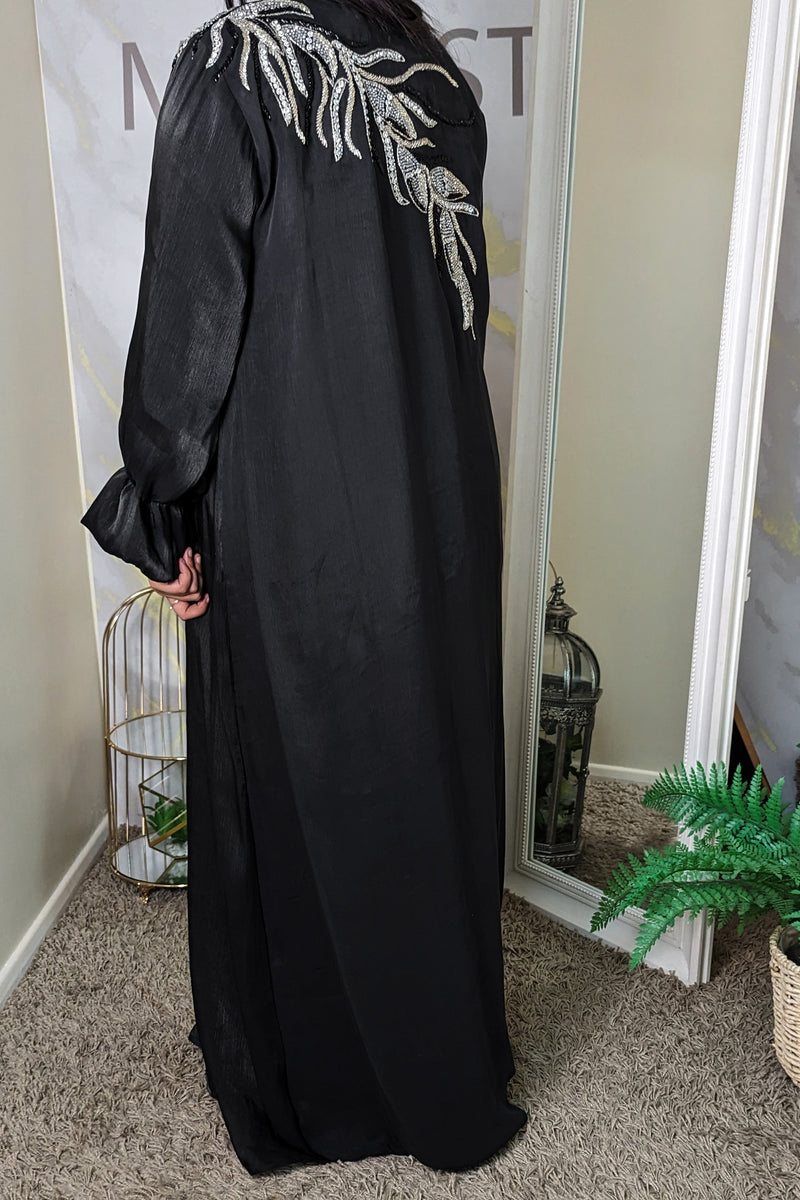 Black Shimmer Gem Abaya