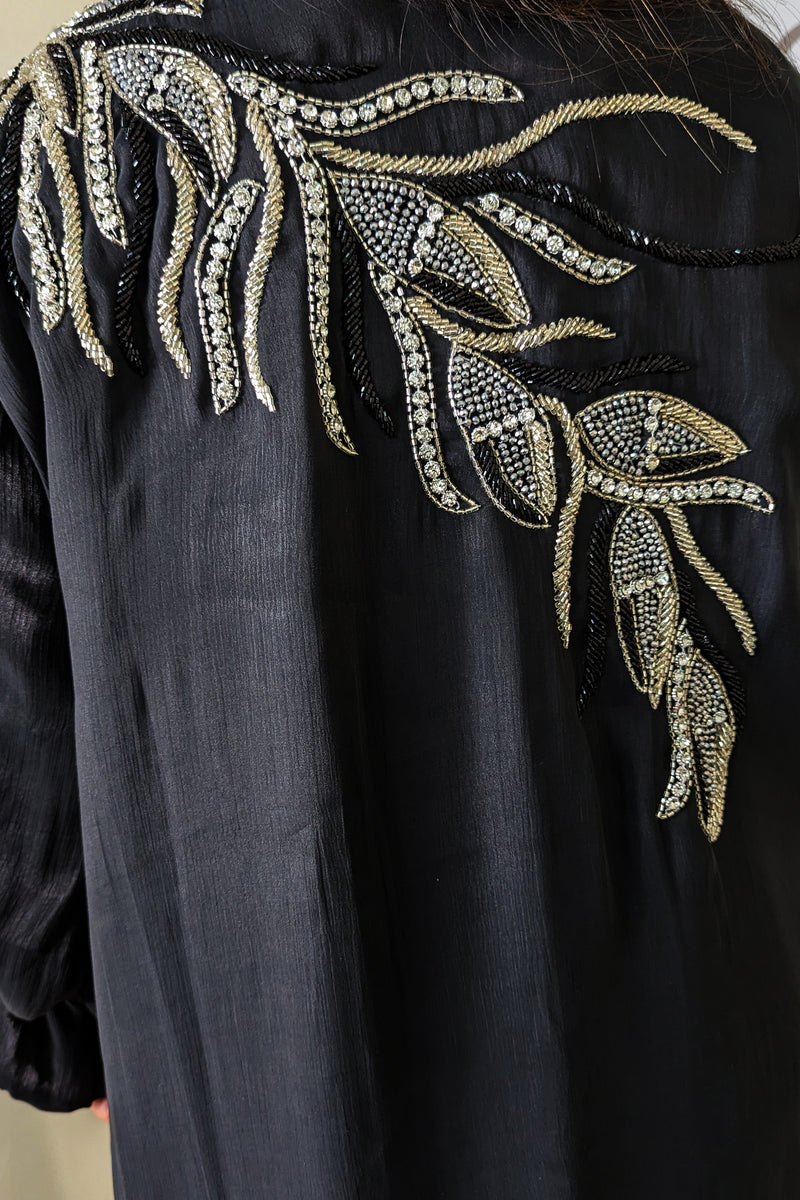 Black Shimmer Gem Abaya