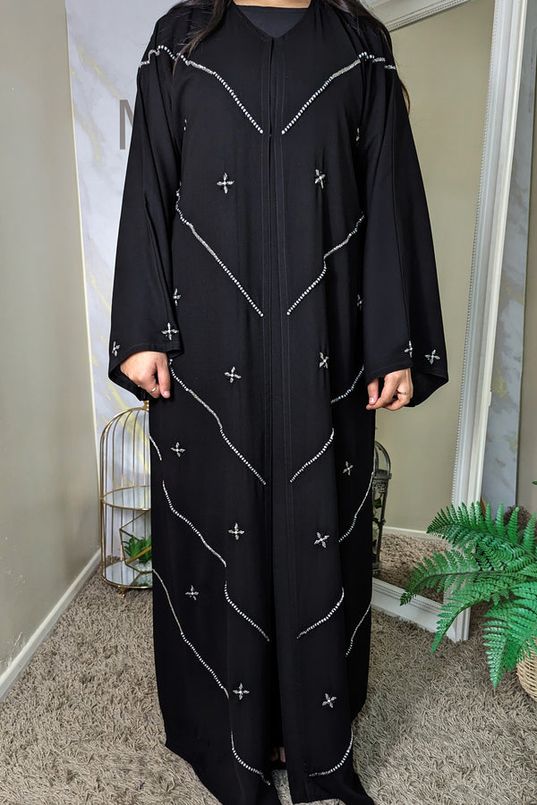 Chevron Full Beaded Abaya