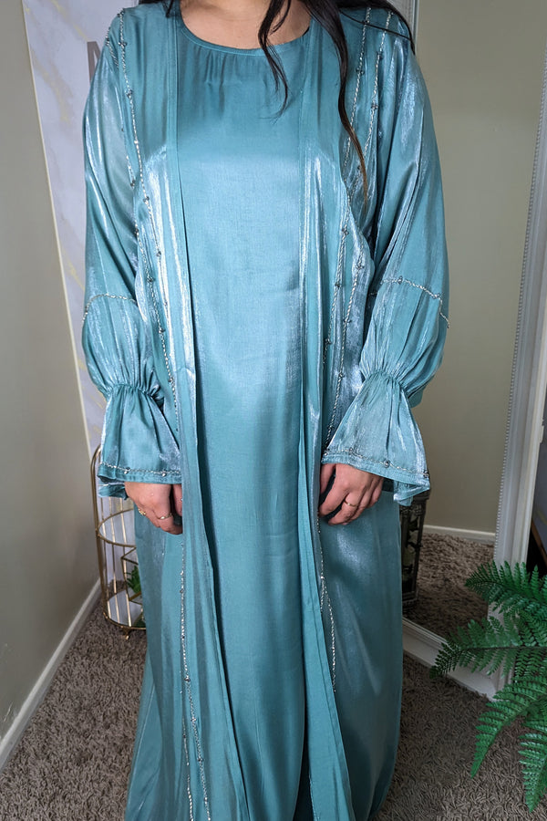 Mint Embellished Abaya