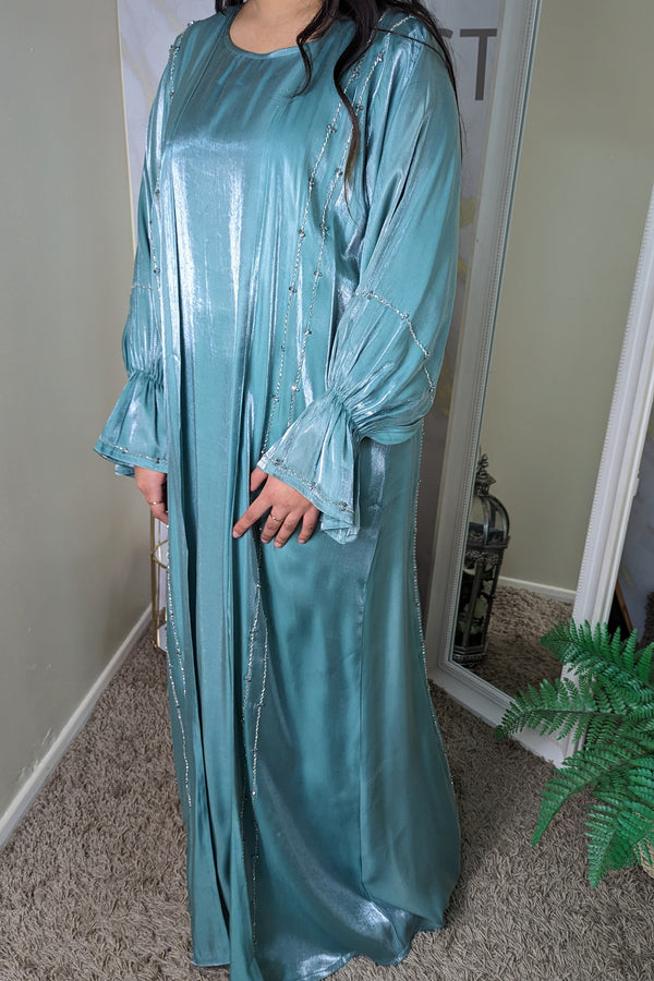 Mint Embellished Abaya