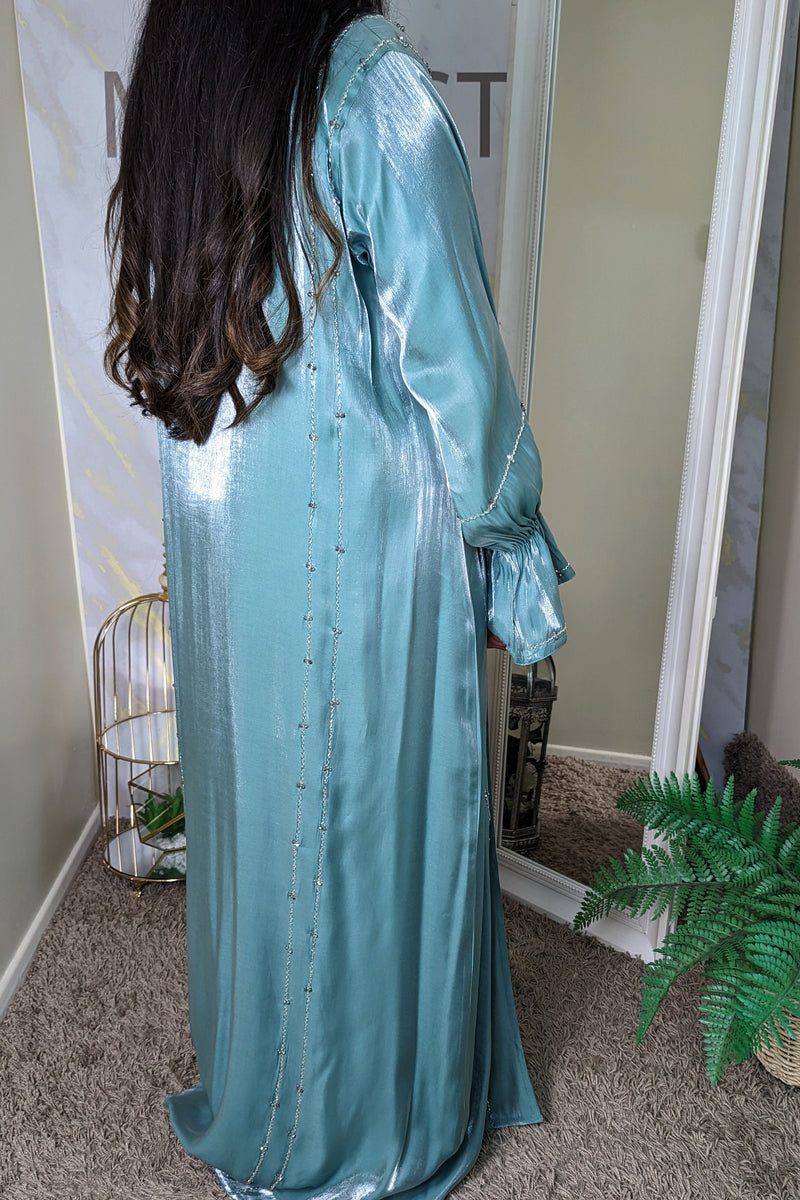 Mint Embellished Abaya