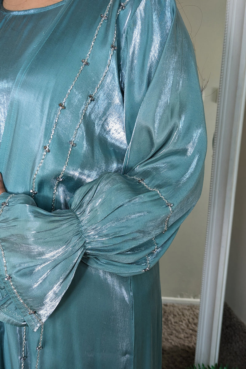 Mint Embellished Abaya