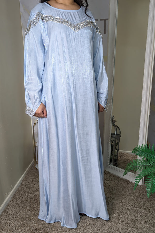 Powder Blue Gem Abaya