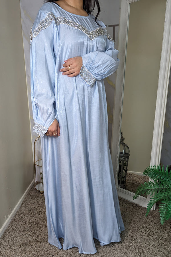 Powder Blue Gem Abaya