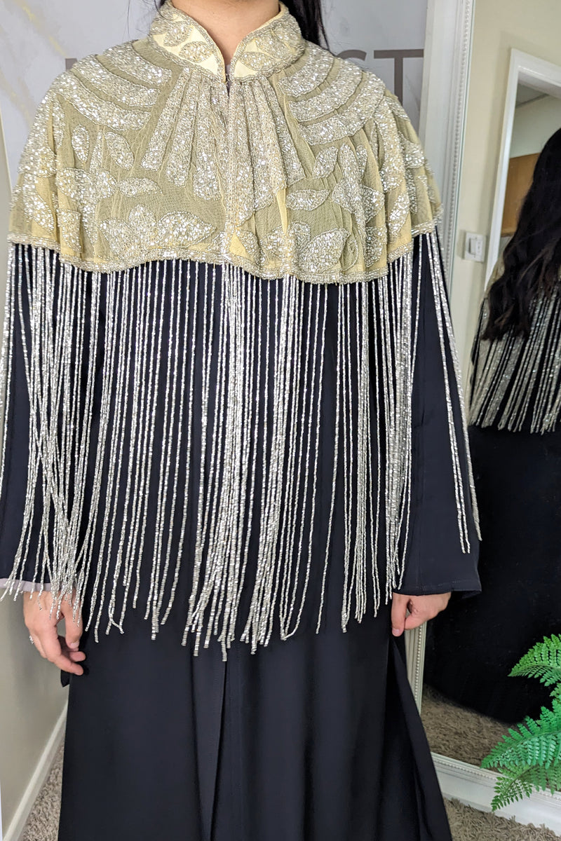 Lemon Beaded Leaf Capelet