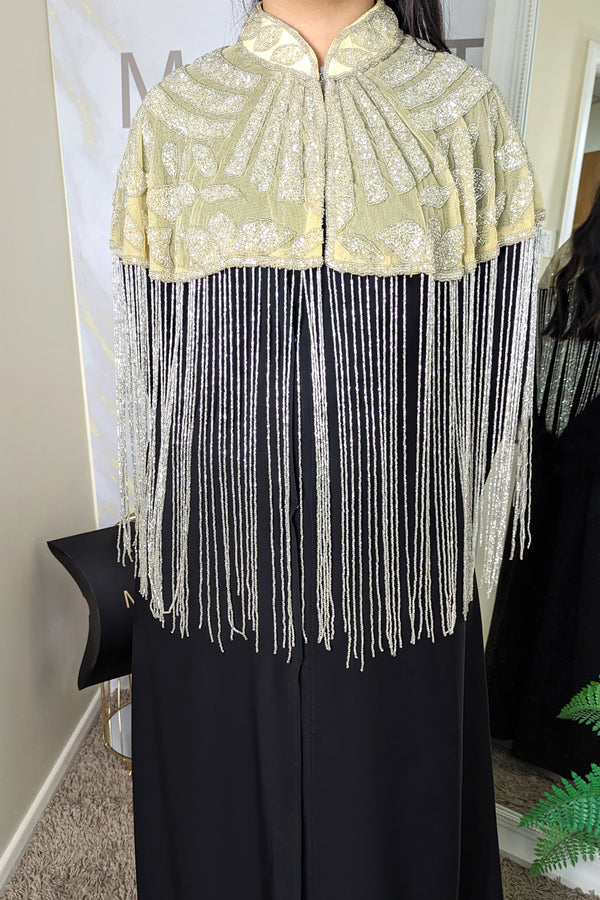 Lemon Beaded Leaf Capelet