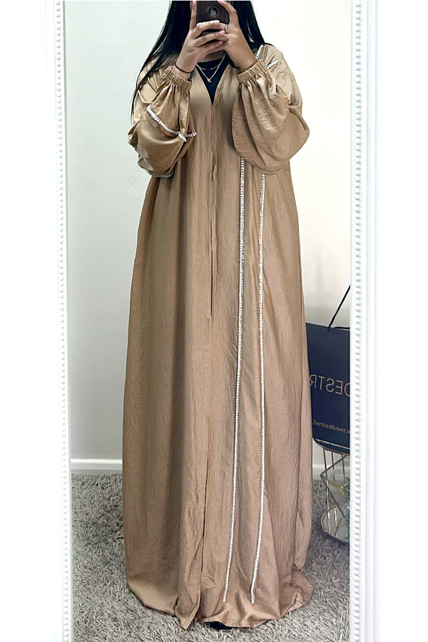 Gold Pearl Sided Abaya