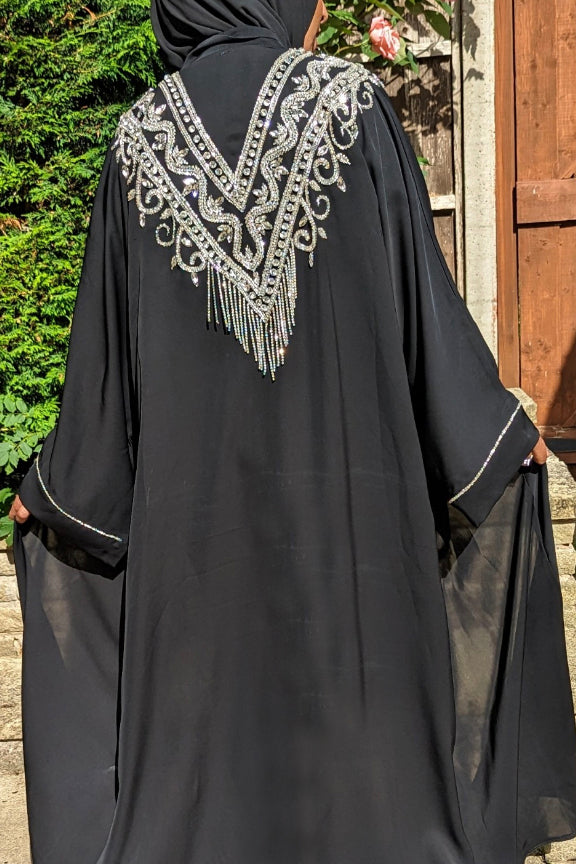 Black with Silver Tassel Beadwork