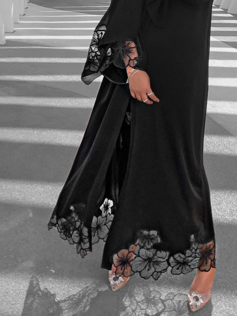 Scalloped Lace Abaya