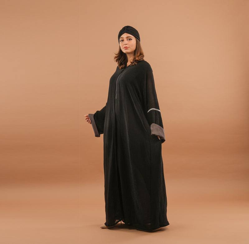 Back Cross Over Crystal Abaya