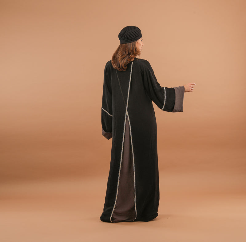 Back Cross Over Crystal Abaya