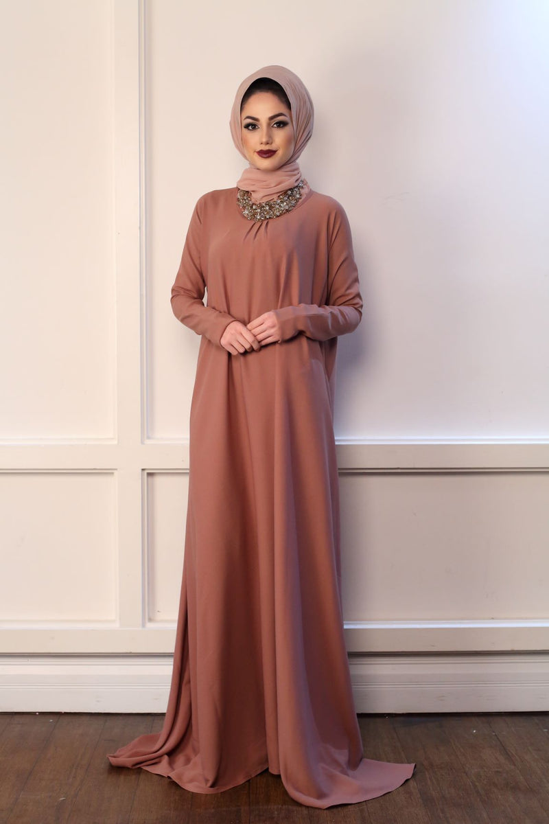 A-Line Powder Pink Abaya