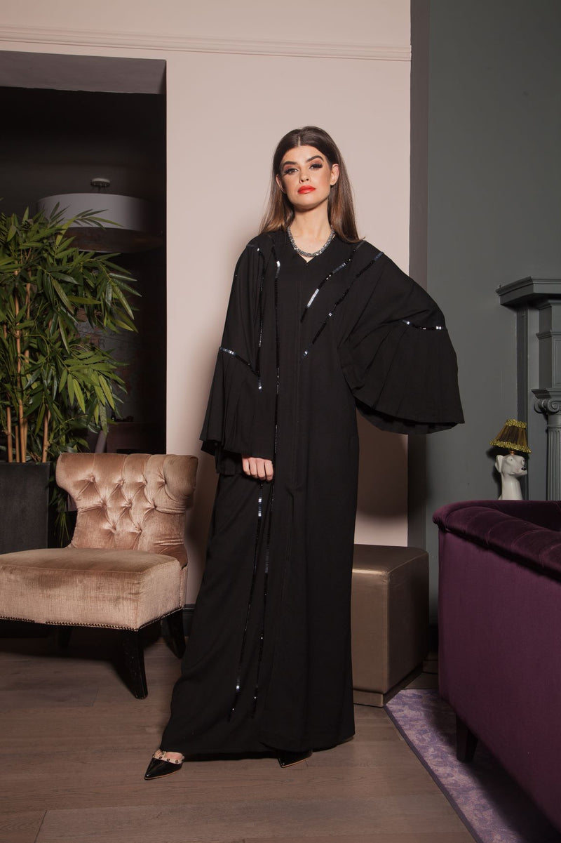 BELL SLEEVE GLASS BEAD ABAYA