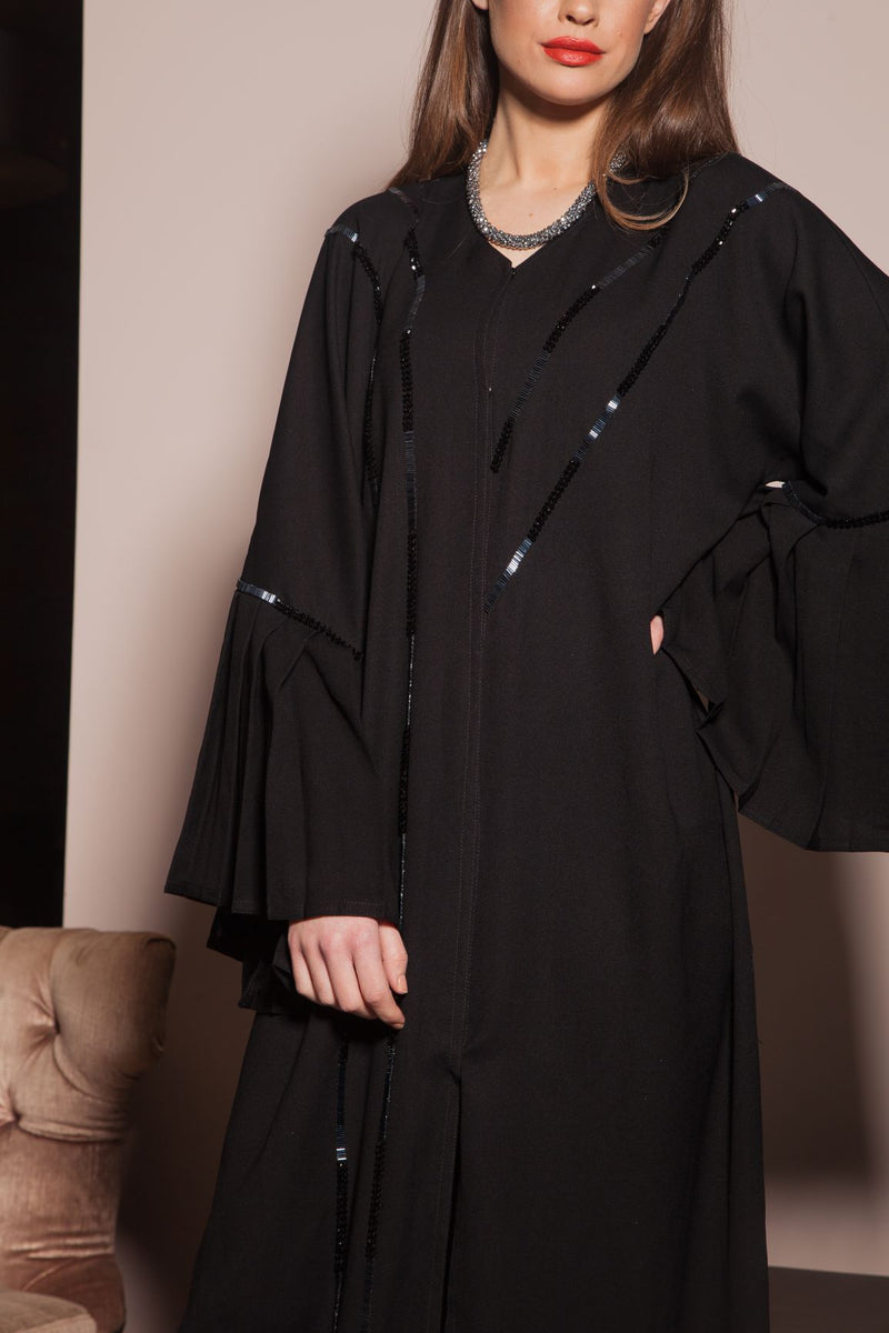 BELL SLEEVE GLASS BEAD ABAYA
