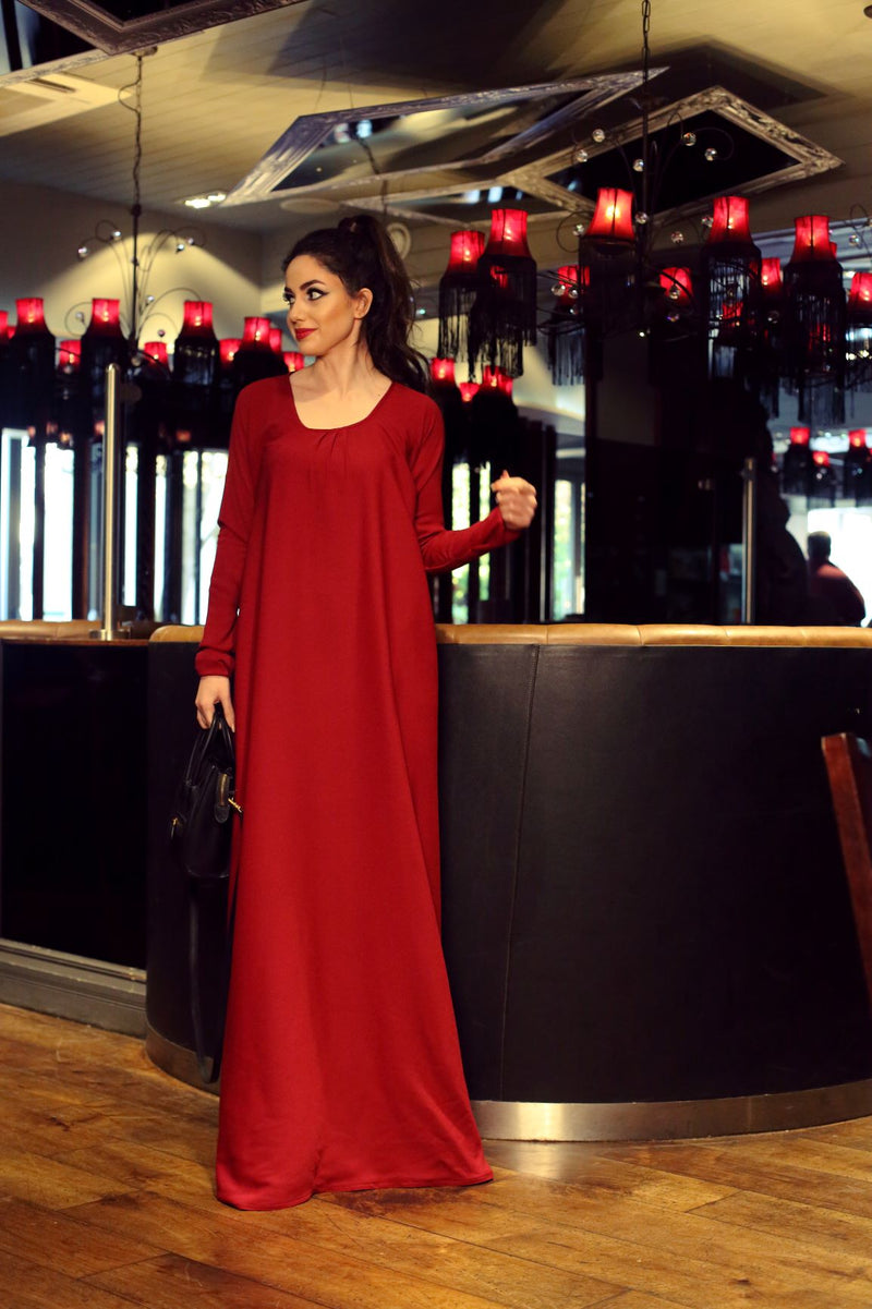 A LINE CRIMSON ABAYA