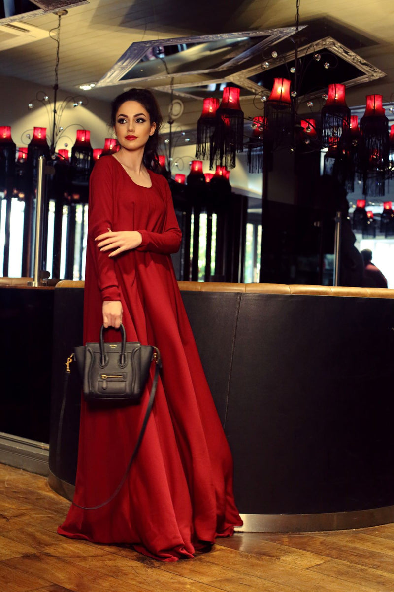 A LINE CRIMSON ABAYA