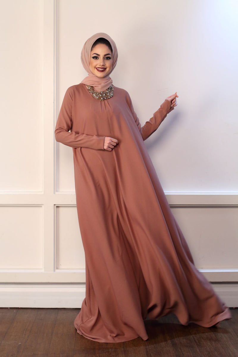 A-Line Powder Pink Abaya
