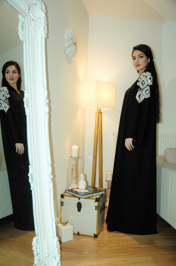 Square Crystal Design Abaya