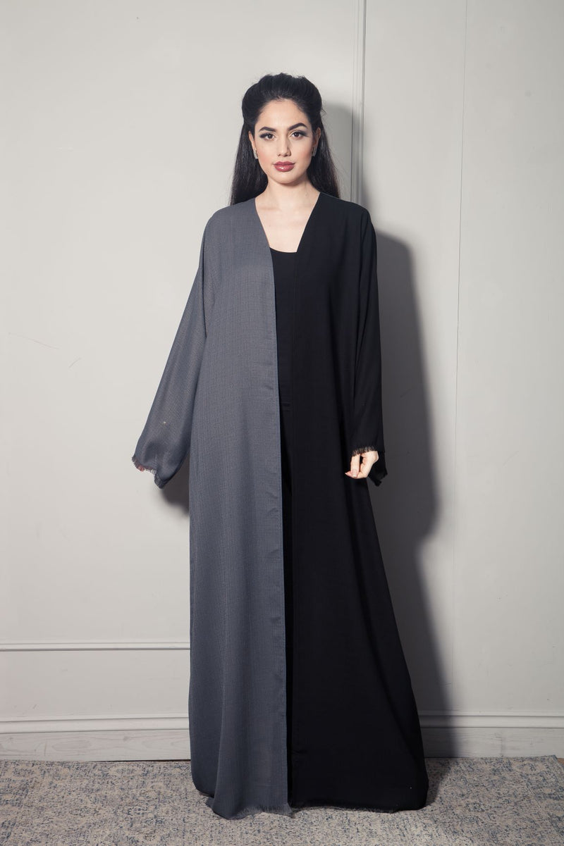 Double Colour Linen Abaya