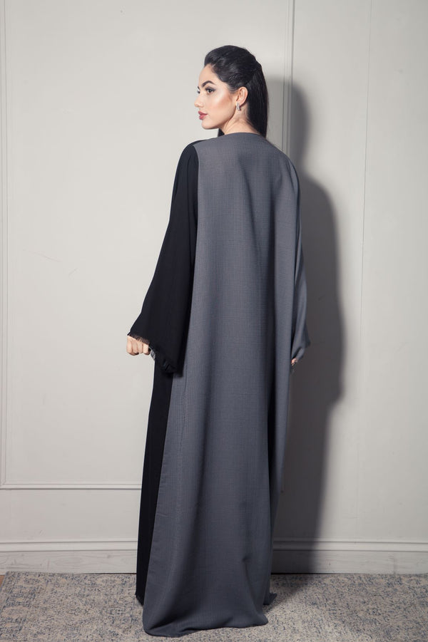 Double Colour Linen Abaya