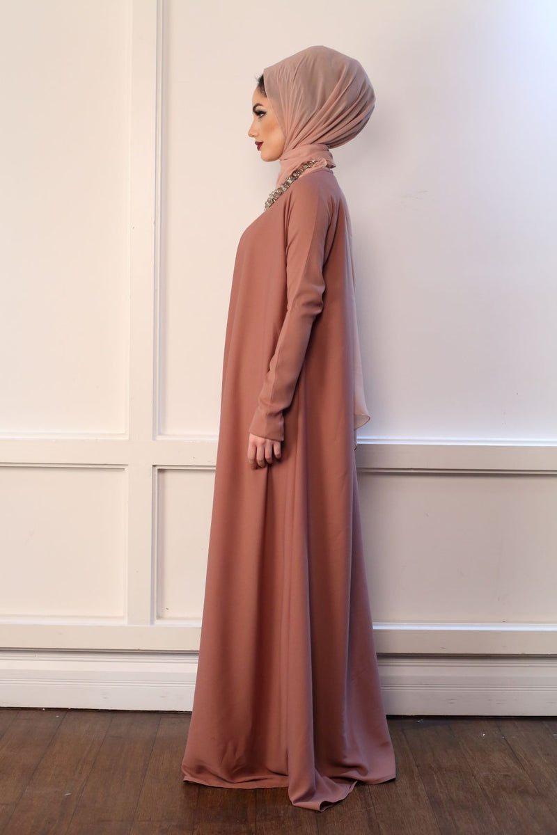 A-Line Powder Pink Abaya